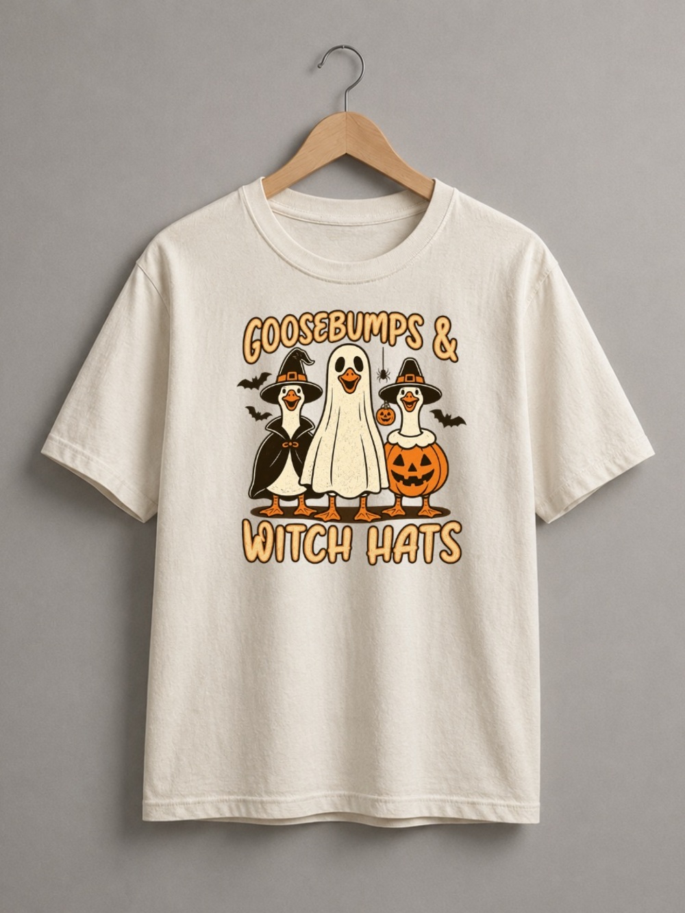 Off White Goosebumps & Witch Hats Halloween Tee